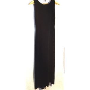 Vintage Scott McClintock Formal Black Velour Long Lace Back sleeveless Sz. 8
